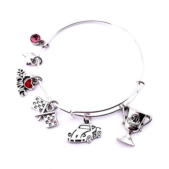 I Love Racing Charm Bracelet Race Car - Picture 3 of 5